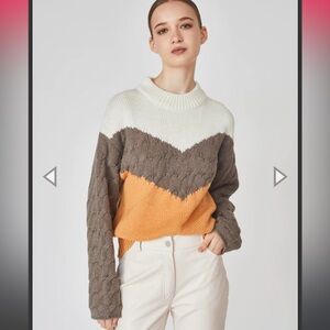 Deluc Cantu color block sweater sz.lg. Nwot